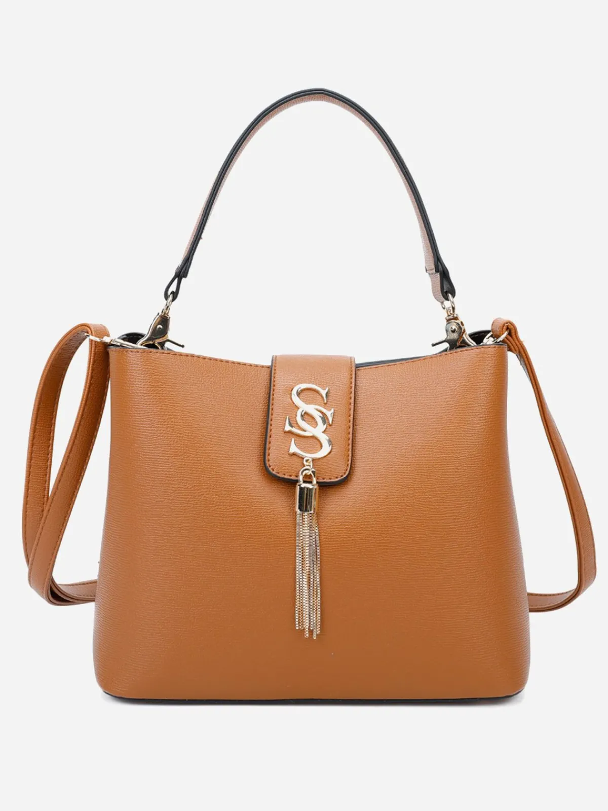 Discount La Modeuse Sac à main avec pampille Marron