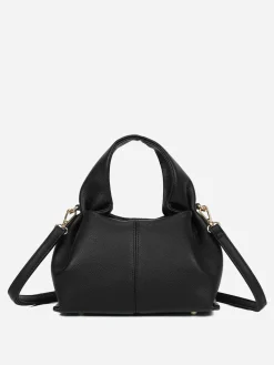 Sale La Modeuse Sac à main froncé et arrondi Noir