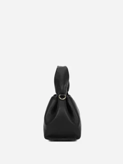 Sale La Modeuse Sac à main froncé et arrondi Noir