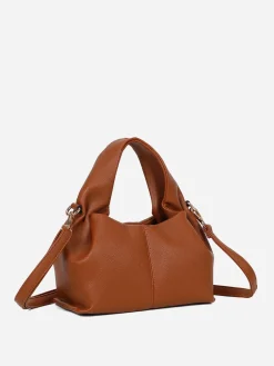 Outlet La Modeuse Sac à main froncé et arrondi Marronfoncé
