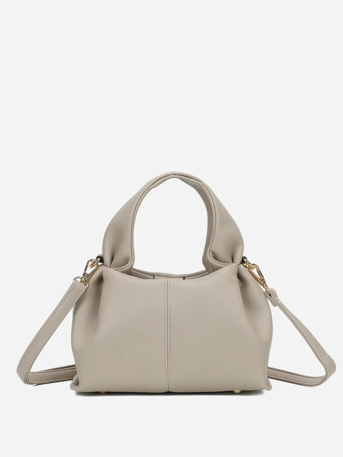 Clearance La Modeuse Sac à main froncé et arrondi Taupe