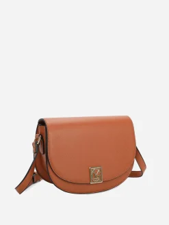 Discount La Modeuse Sac bandoulière à monogramme doré Marron