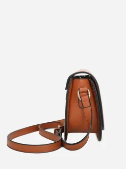 Discount La Modeuse Sac bandoulière à monogramme doré Marron