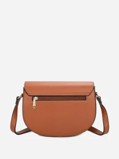 Discount La Modeuse Sac bandoulière à monogramme doré Marron