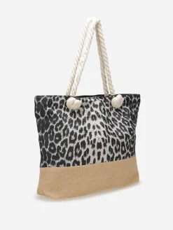Hot La Modeuse Sac cabas bi-matière à motif animal