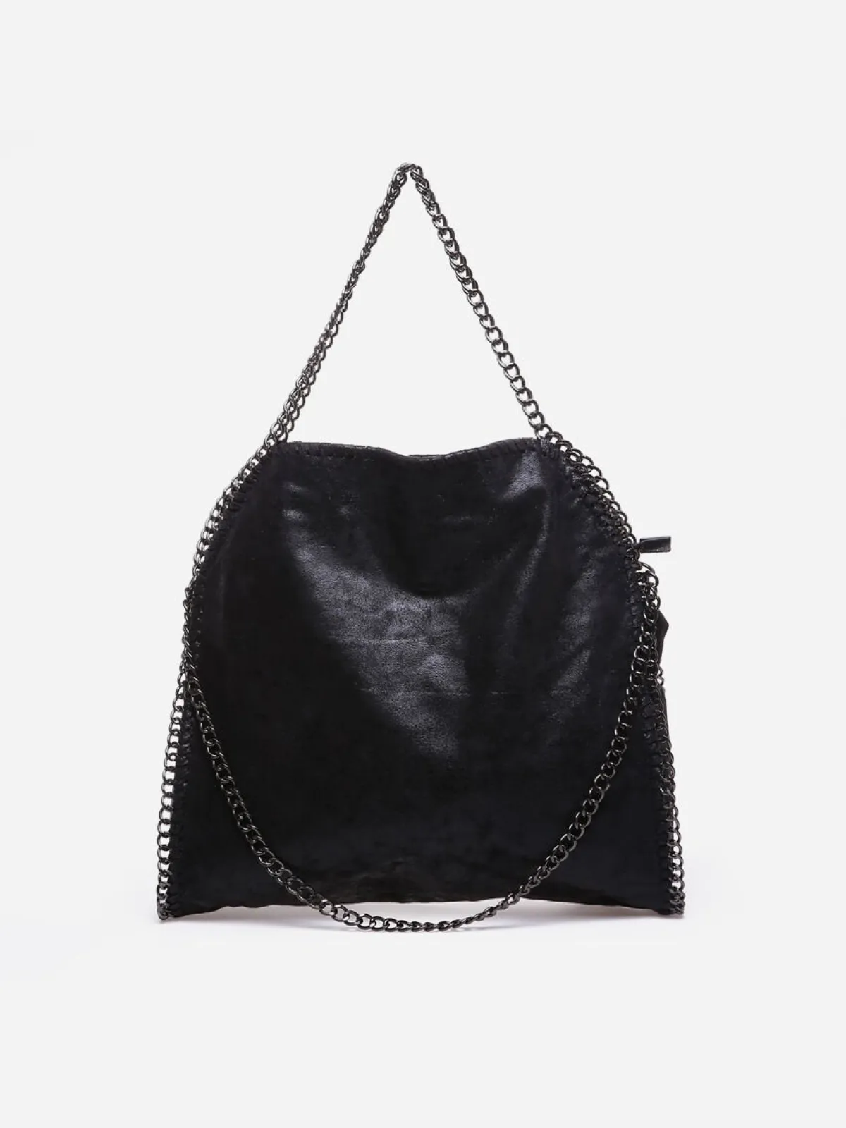 La Modeuse Sac cabas moyen à anses en chaînes Noir