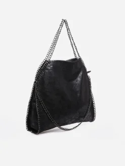 Hot La Modeuse Sac cabas contour et anses en chaîne Noir
