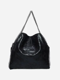 Hot La Modeuse Sac cabas contour et anses en chaîne Noir