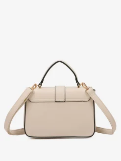 New La Modeuse Sac cartable à fermoir doré Beige