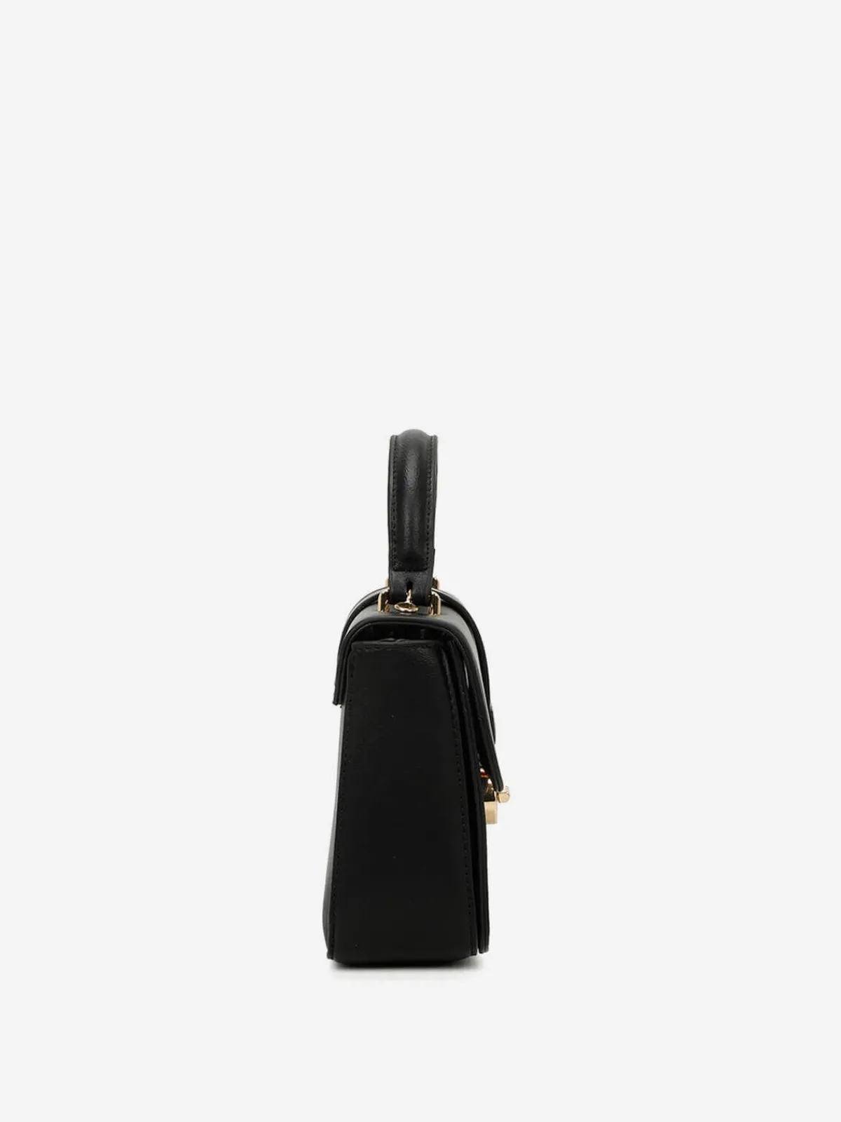 Outlet La Modeuse Sac cartable à fermoir doré Noir