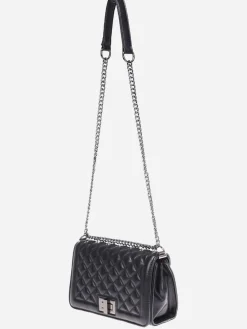 Outlet La Modeuse Sac matelassé à chaîne métallique Noir