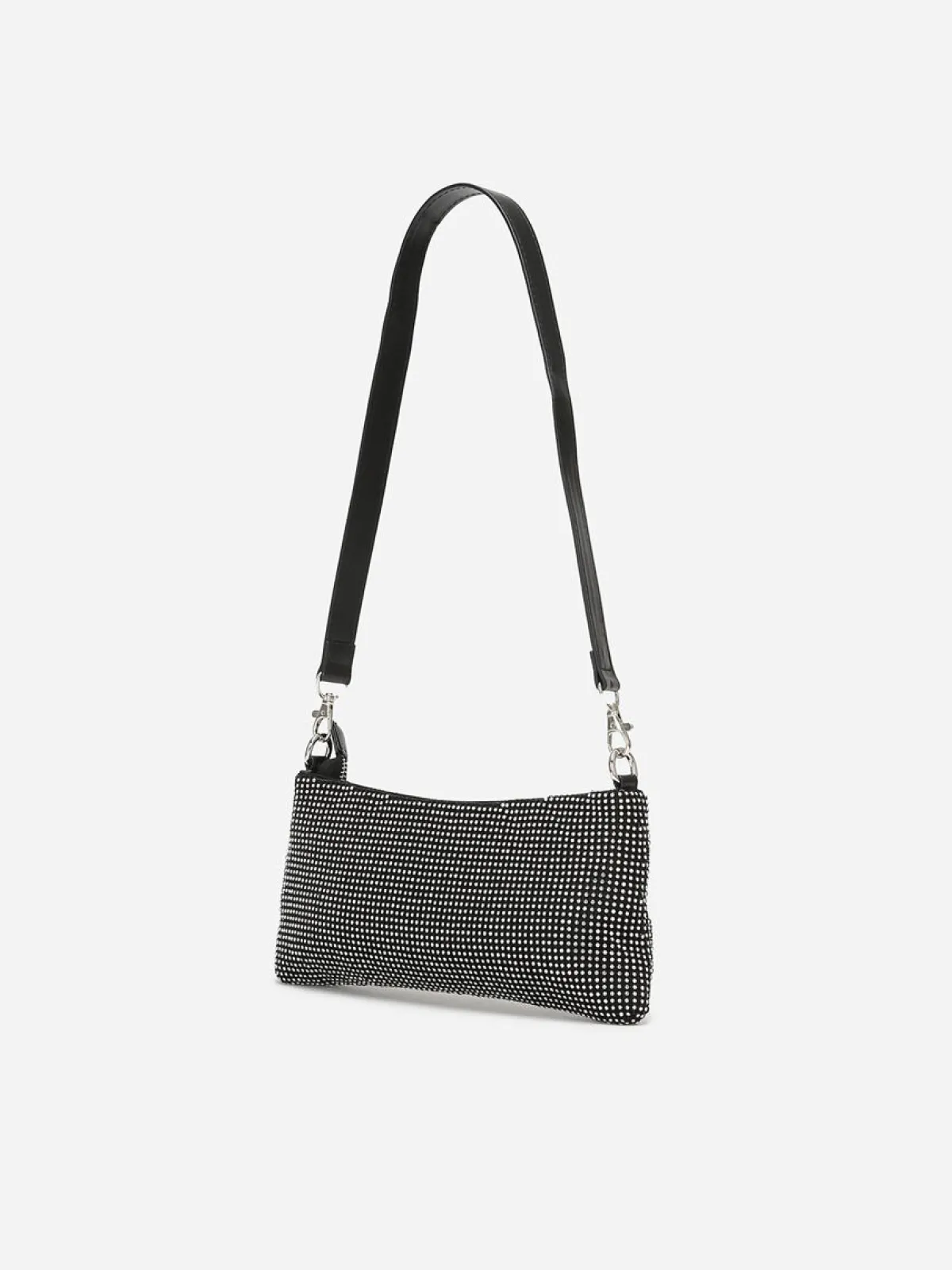Discount La Modeuse Sac porté épaule à strass Noir