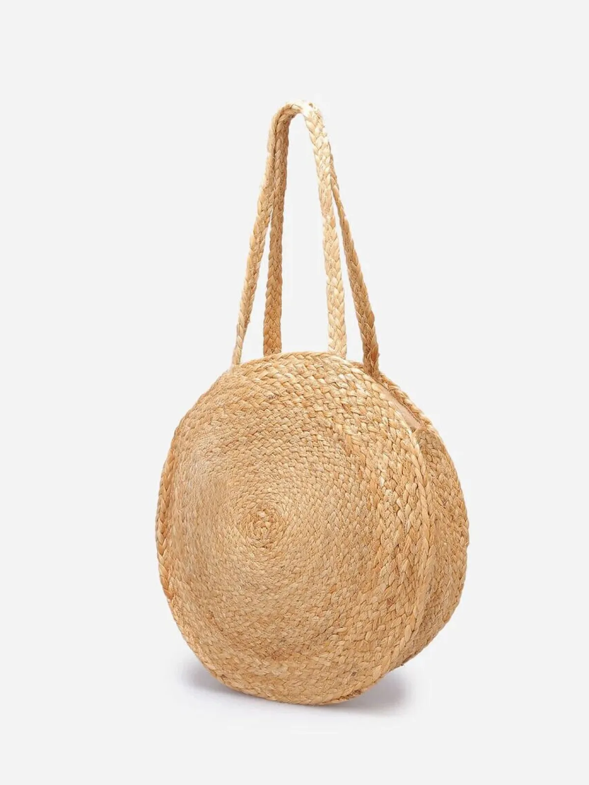 Clearance La Modeuse Sac rond en cordage tressé Taupe
