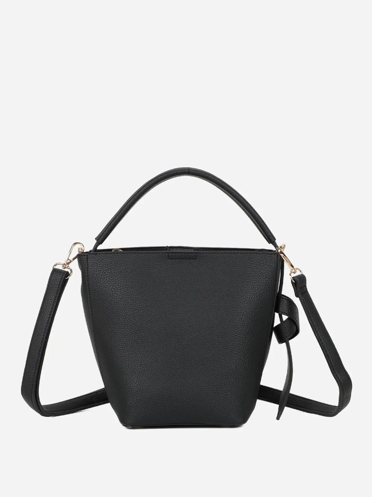 Outlet La Modeuse Sac seau rigide et texturé Noir