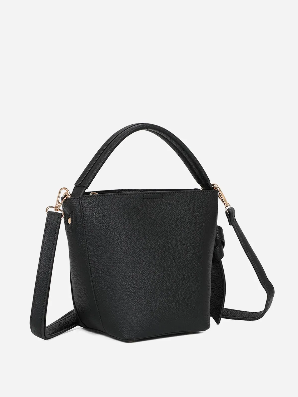 Outlet La Modeuse Sac seau rigide et texturé Noir