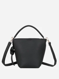 Outlet La Modeuse Sac seau rigide et texturé Noir