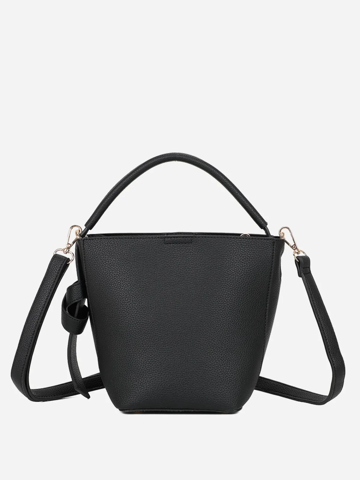 Outlet La Modeuse Sac seau rigide et texturé Noir