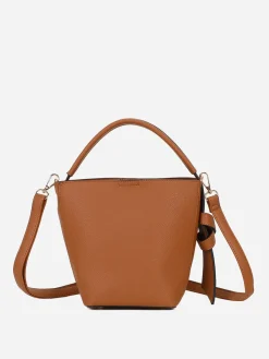 Clearance La Modeuse Sac seau rigide et texturé Marron