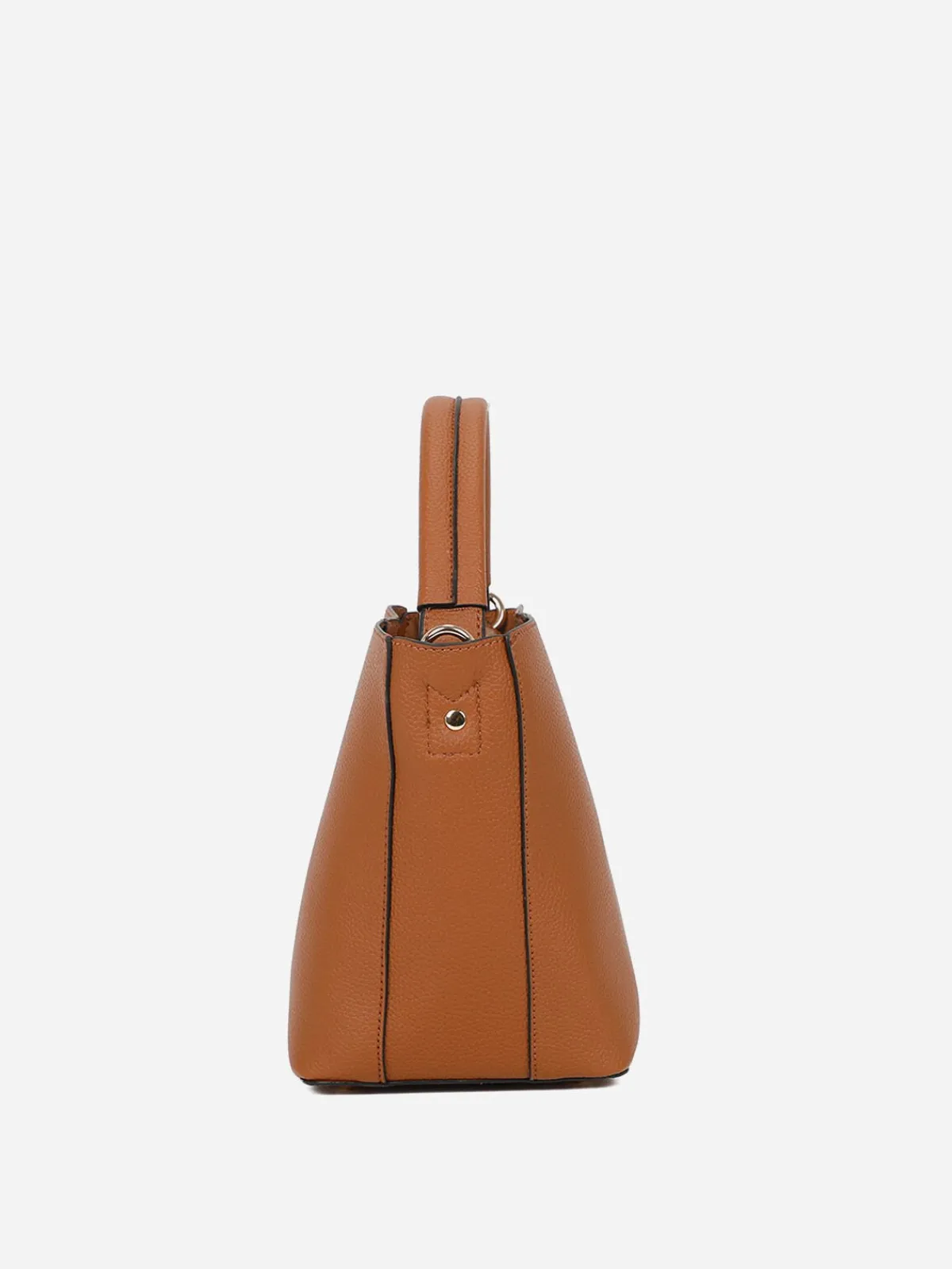 Clearance La Modeuse Sac seau rigide et texturé Marron