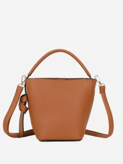 Clearance La Modeuse Sac seau rigide et texturé Marron