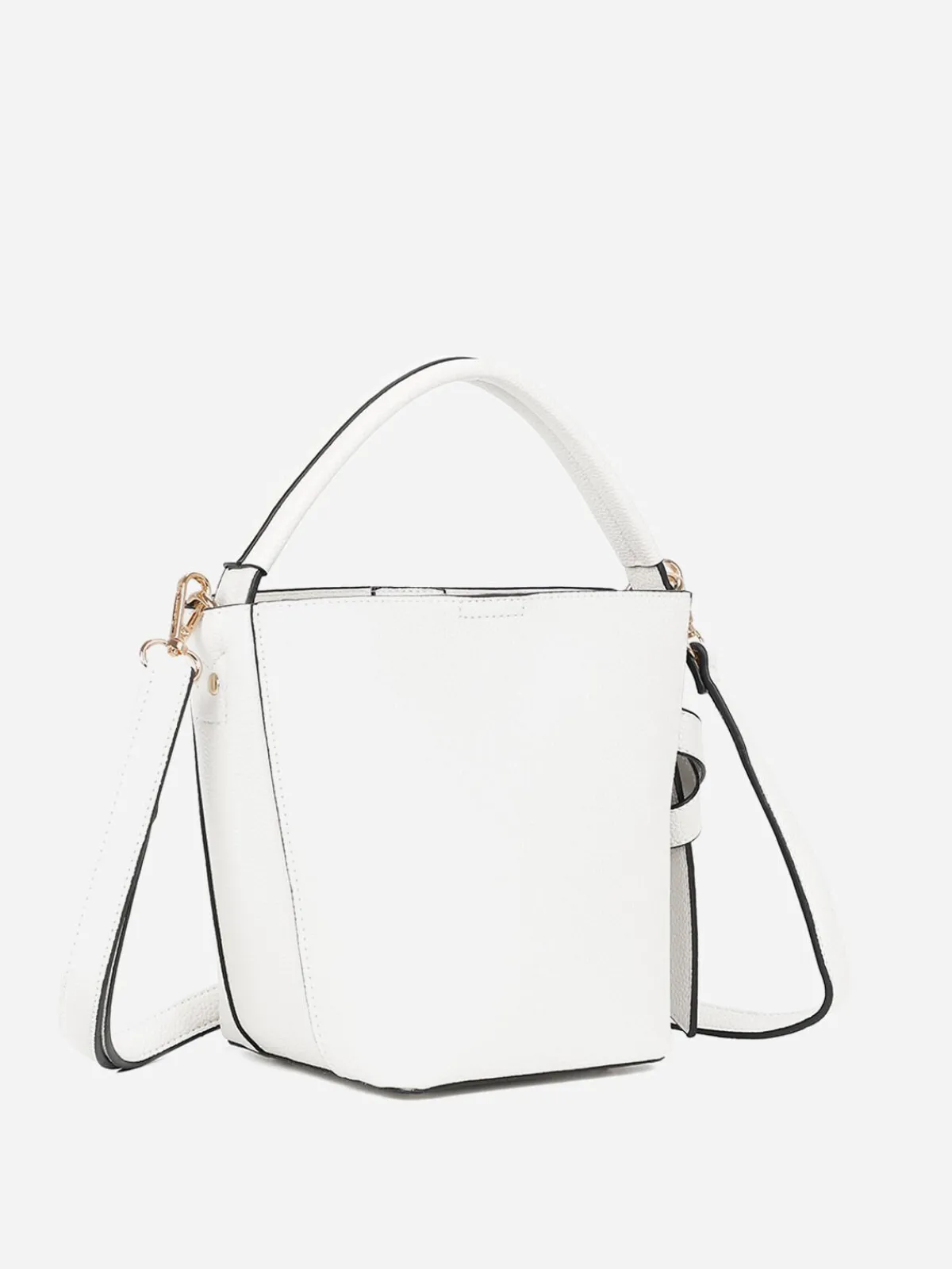 Hot La Modeuse Sac seau rigide et texturé Blanc