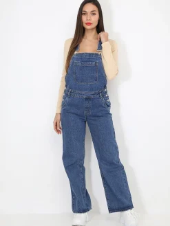 Online La Modeuse Salopette ample en jeans Bleu