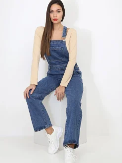 Online La Modeuse Salopette ample en jeans Bleu