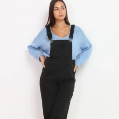 Best La Modeuse Salopette en jeans Noir