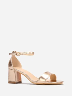 Outlet La Modeuse Sandales à bout arrondi et talon carré Dorérose