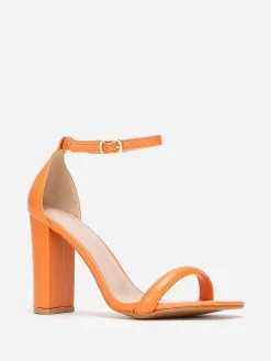 Sale La Modeuse Sandales à bout carré Orange