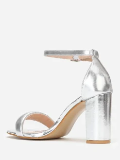 Clearance La Modeuse Sandales à bride arrondie Argenté