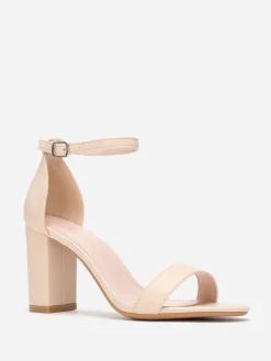 Best La Modeuse Sandales à bride et talon carrés Beige