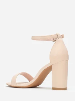 Best La Modeuse Sandales à bride et talon carrés Beige