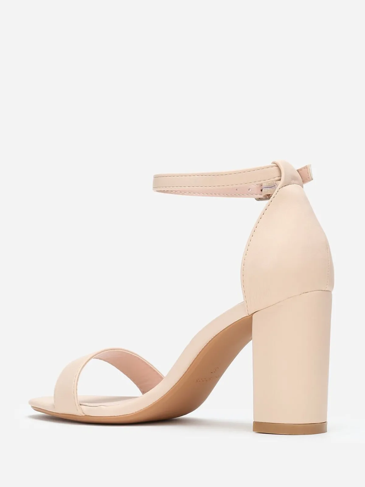 Best La Modeuse Sandales à bride et talon carrés Beige
