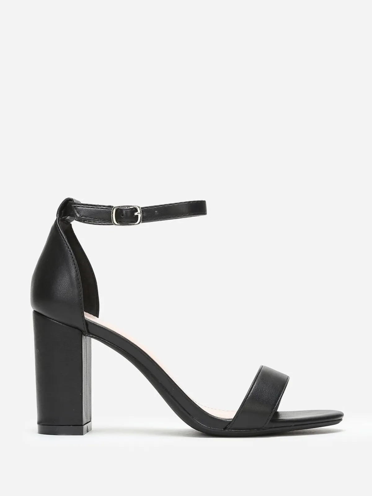 Clearance La Modeuse Sandales à bride et talon carrés Noir
