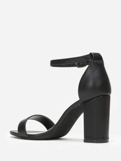 Clearance La Modeuse Sandales à bride et talon carrés Noir