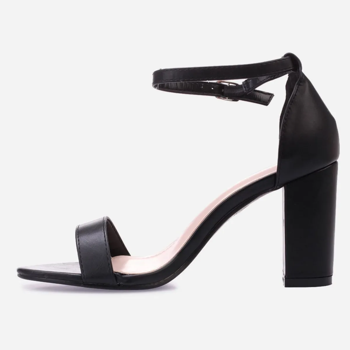 Clearance La Modeuse Sandales à bride et talon carrés Noir