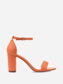 Online La Modeuse Sandales à bride et talon carrés Orange