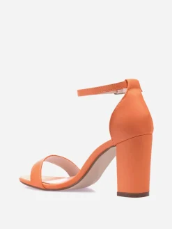 Online La Modeuse Sandales à bride et talon carrés Orange
