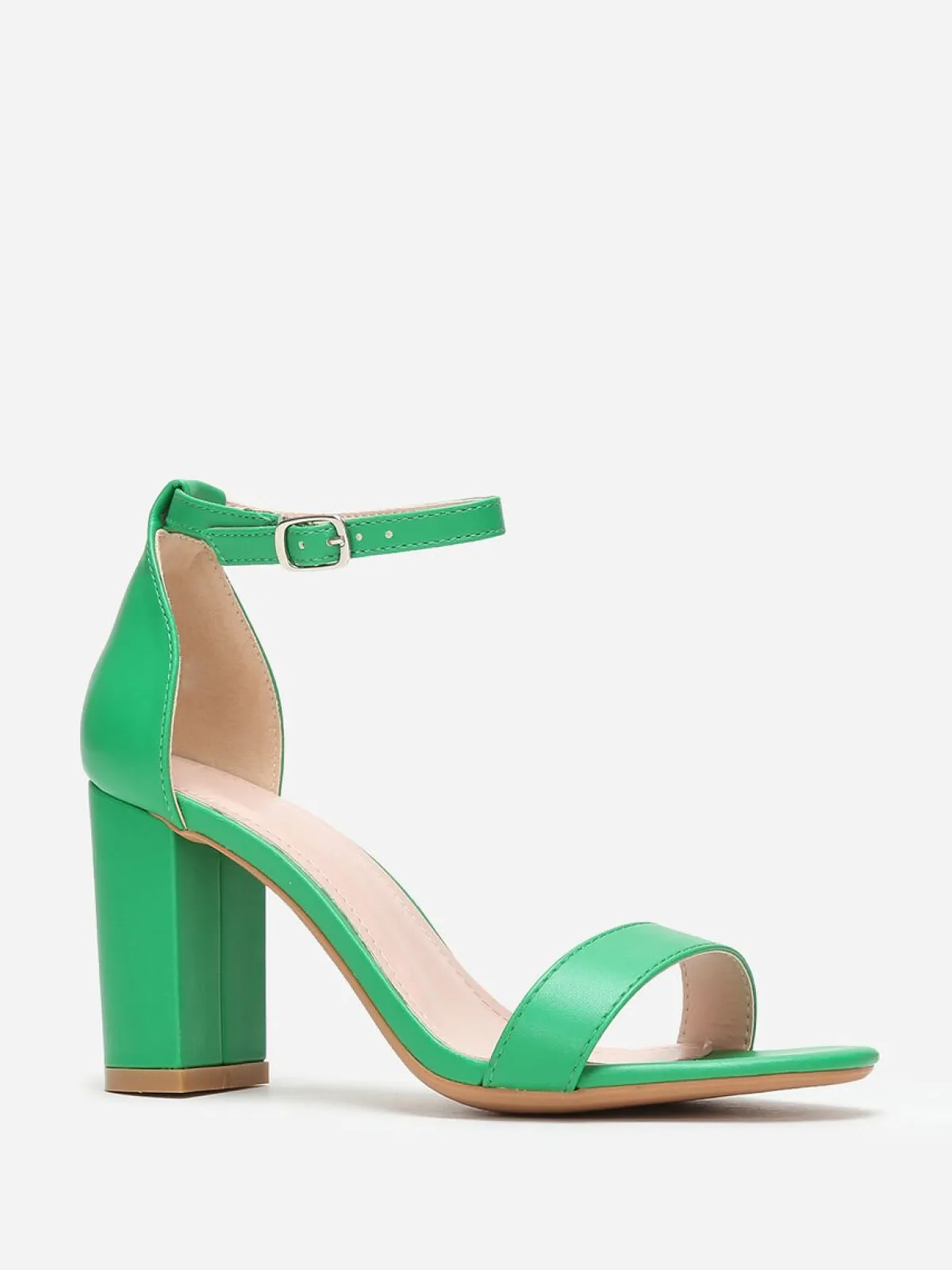 Discount La Modeuse Sandales à bride et talon carrés Vert