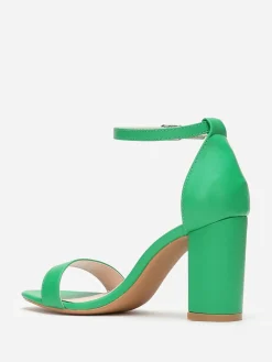 Discount La Modeuse Sandales à bride et talon carrés Vert