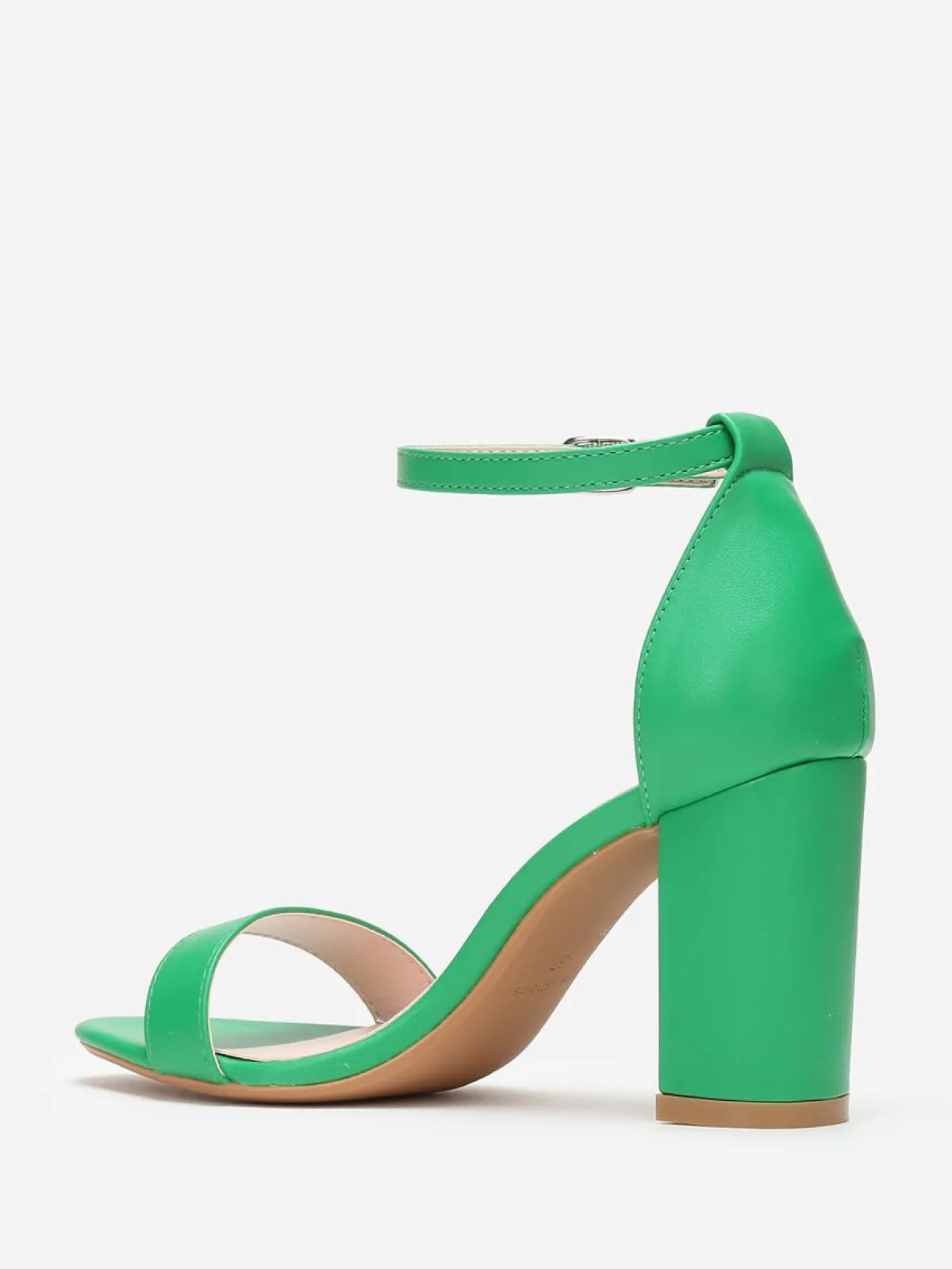 Discount La Modeuse Sandales à bride et talon carrés Vert