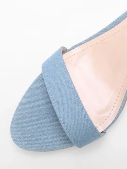 Outlet La Modeuse Sandales à bride et talon carrés BleuDenim