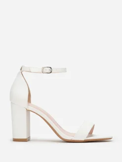 La Modeuse Sandales à bride et talon carrés Blanc