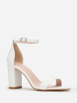 La Modeuse Sandales à bride et talon carrés Blanc