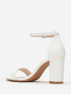 La Modeuse Sandales à bride et talon carrés Blanc