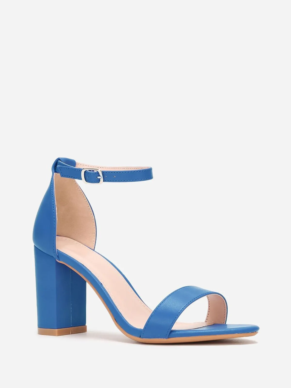 Sale La Modeuse Sandales à bride et talon carrés BleuRoi