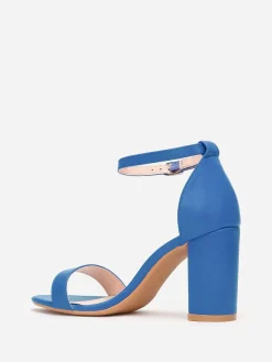 Sale La Modeuse Sandales à bride et talon carrés BleuRoi
