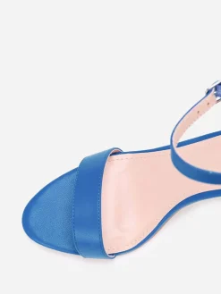 Sale La Modeuse Sandales à bride et talon carrés BleuRoi