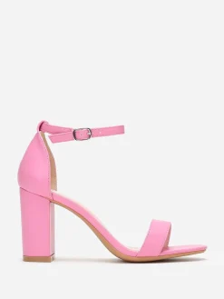 Sale La Modeuse Sandales à bride et talon carrés Fuchsia